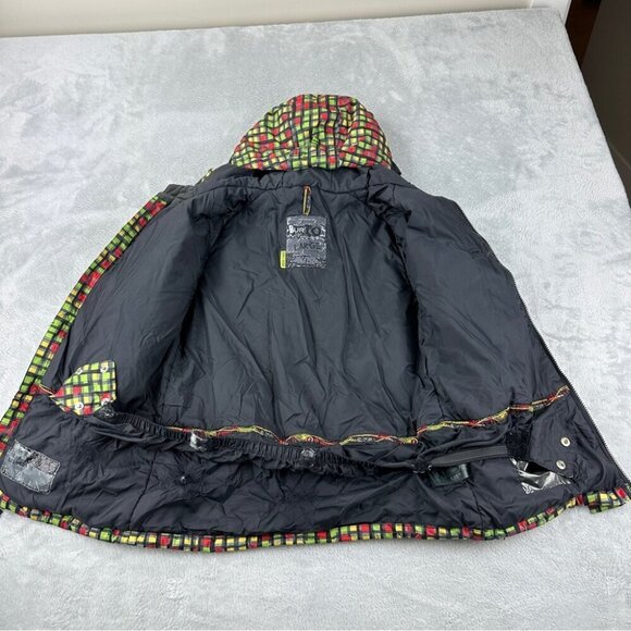 Burton Snowboarding Dryride Full Zip Up Plaid Jacket Size Large 10-12 US - Picture 3 of 15